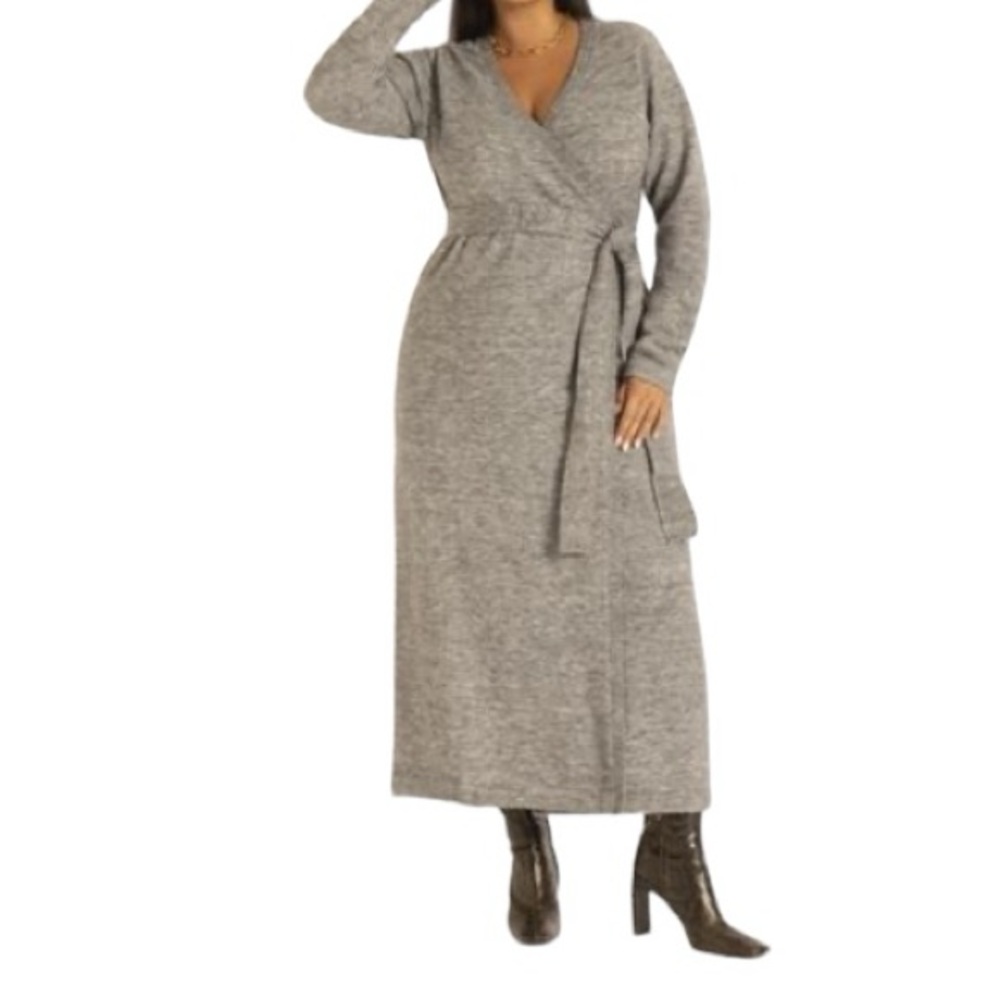 ELOQUII Women’s Plus Size Sweater Wrap Dress NWT